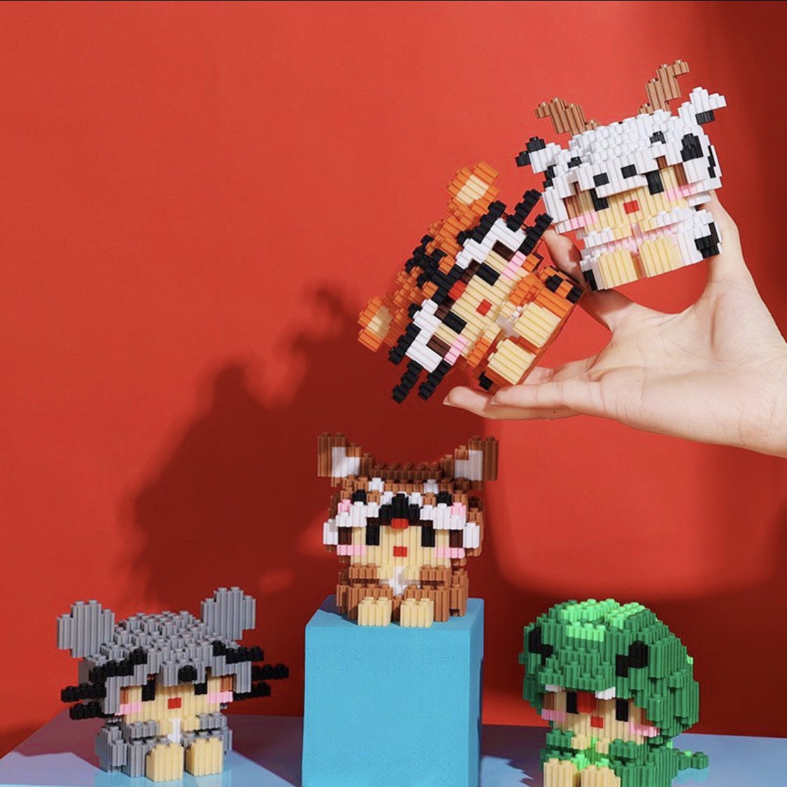 Bộ Lego lắp ghép 12 con giáp mini 3D, Mô hình lắp ráp 12 con giáp