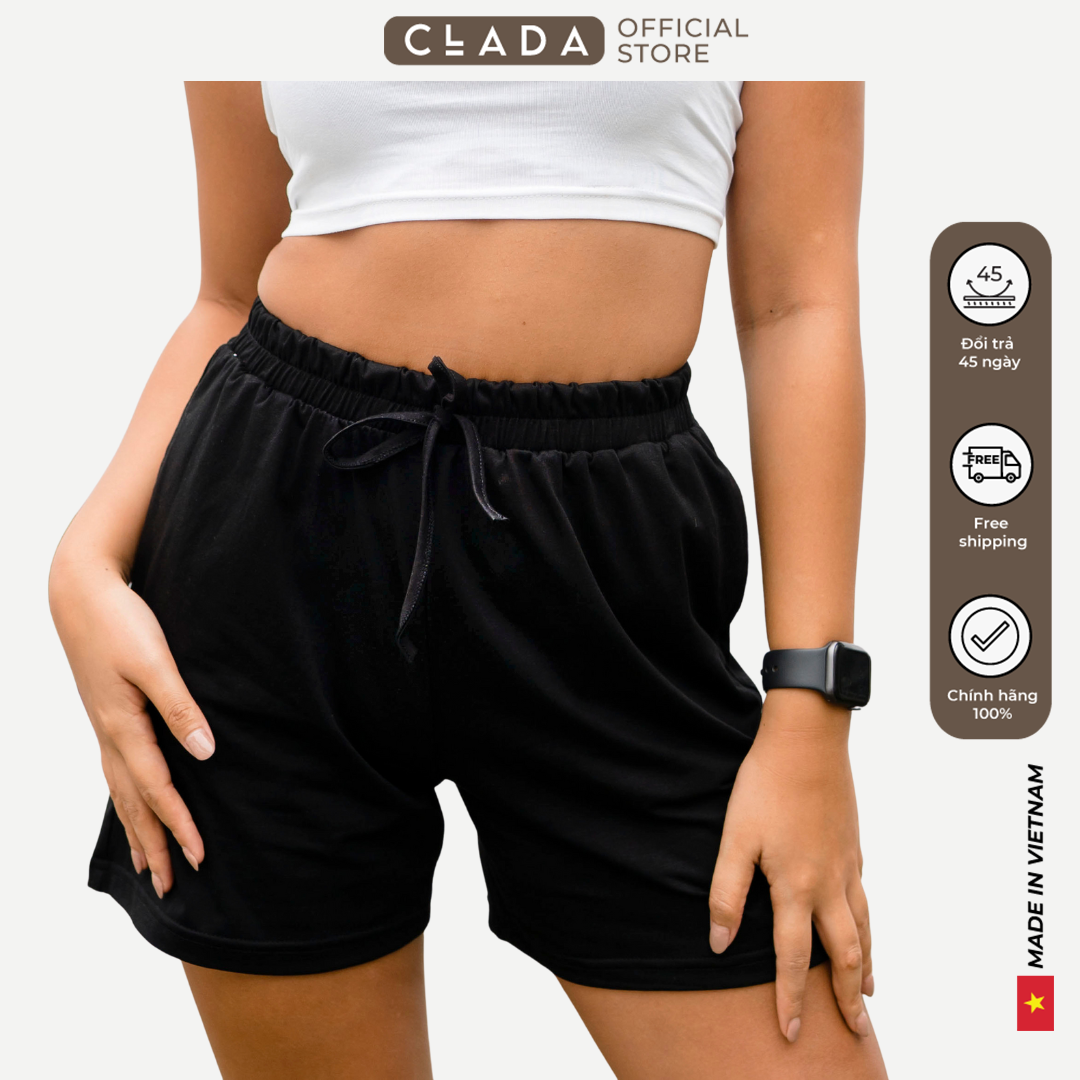 Quần short co giãn thương hiệu CLADA - Đen