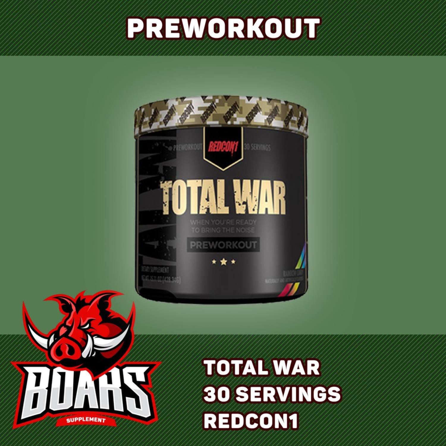 Redcon1 total war preworkout -tăng sức mạnh, pump cơ mạnh mẽ