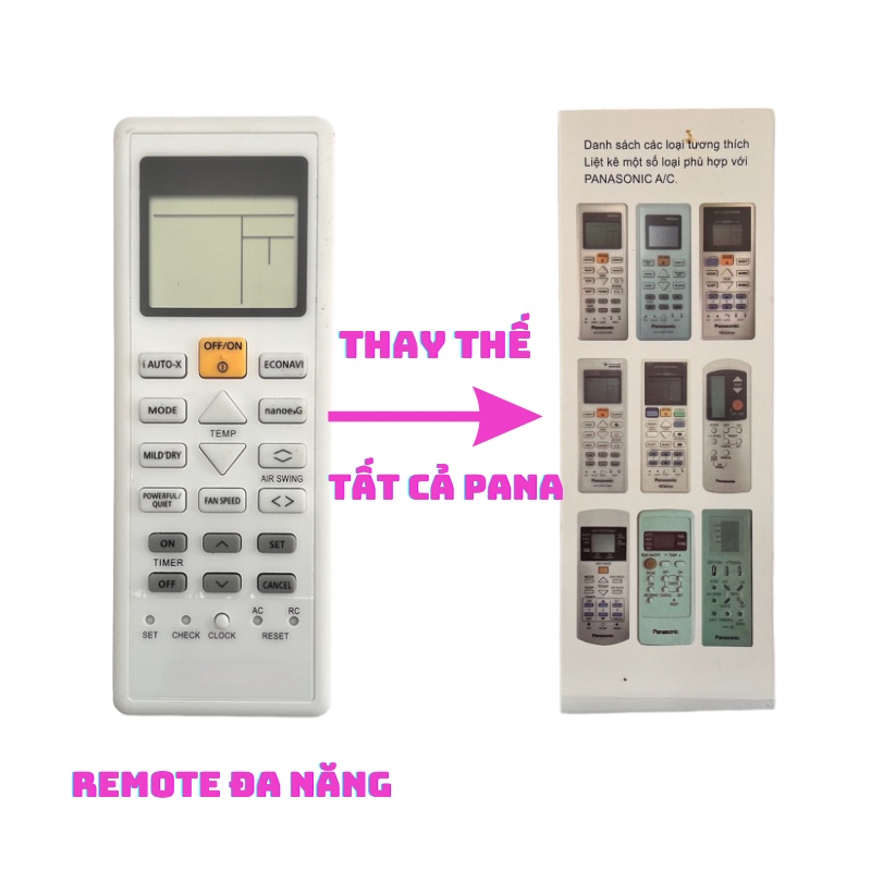 Remote máy lạnh đa năng dùng cho tất cả máy lạnh của Panasonic