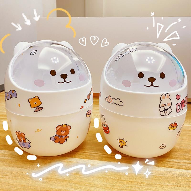 Thùng rác mini để bàn học bàn làm việc hình gấu đáng yêu