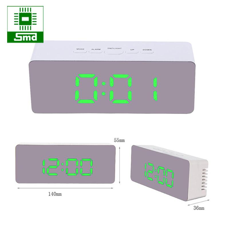 Đồng hồ led để bàn mặt gương - Led xanh lá