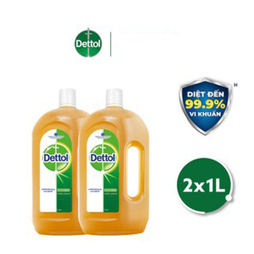 Combo 2 chai Dung dịch sát khuẩn Dettol 1 lít