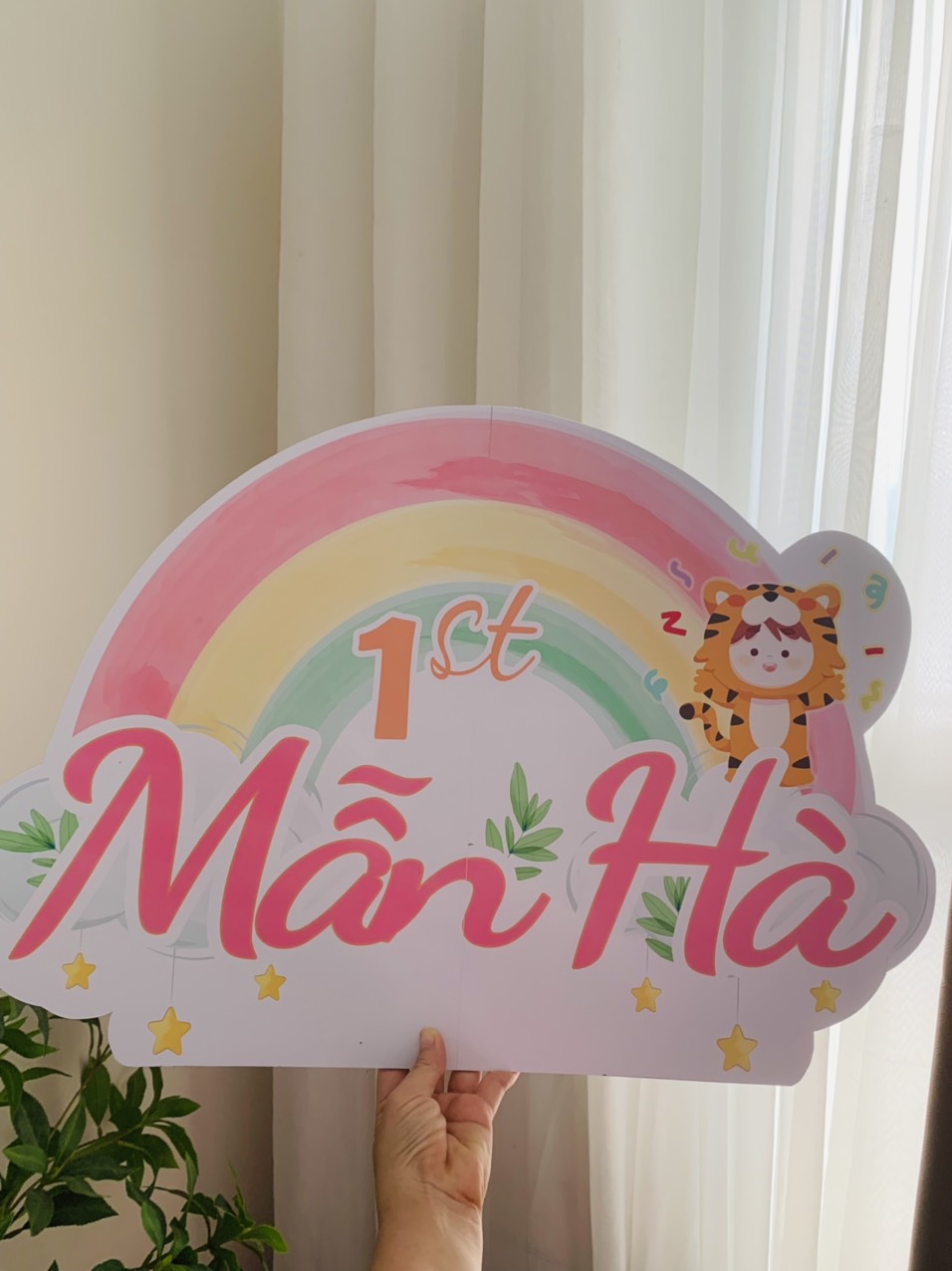 Nhận Đặt gấpBảng treo tường trang trí sinh nhật chibi cho bé
