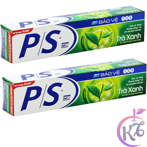 Combo 2 cây Kem đánh răng P/s bảo vệ 123 Trà Xanh tinh hoa thiên nhiên tuýp 100g giúp làm trắng răng tự nhiên, mang lại cảm giác mát dịu - kem danh rang ps