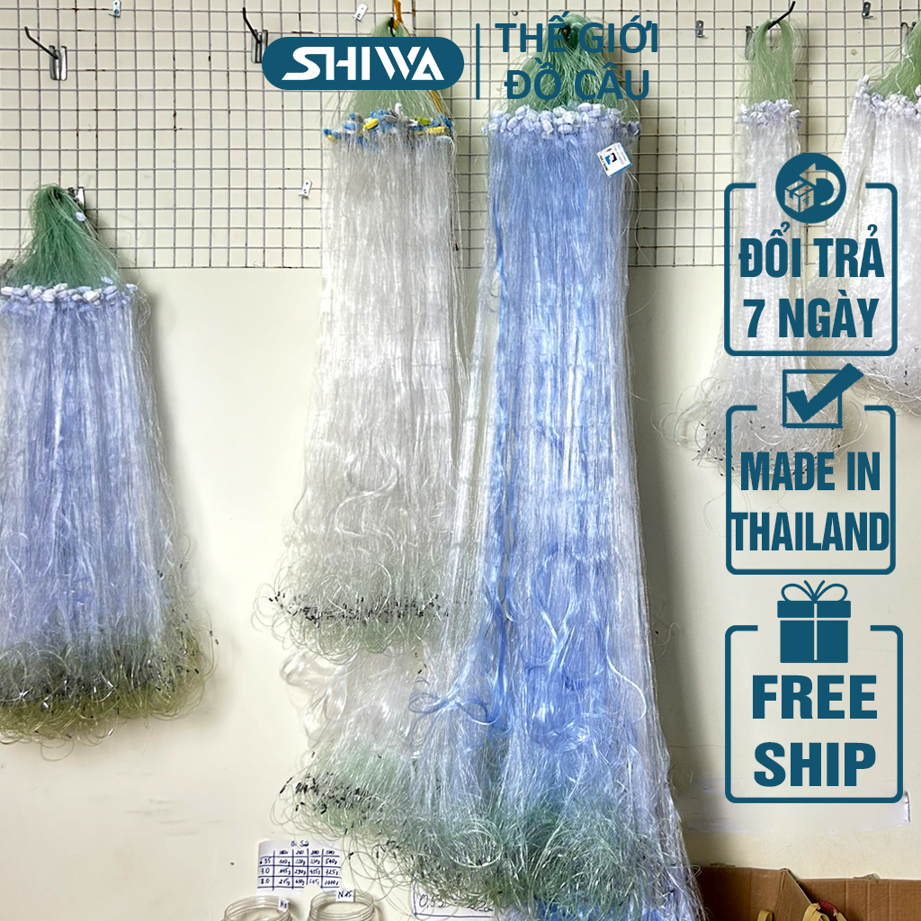 Lưới Đánh Cá 3 Màng THÁI LAN LOẠI 1 Dài 100m - Lưới Bắt Cá Sông Cá Rô Phi, Lưới Cá 3 Màn Đủ Size Cao 80cm-1m2-1m5 - Lưới Giăng Cá To Nhỏ, Cá Mương SHIWA