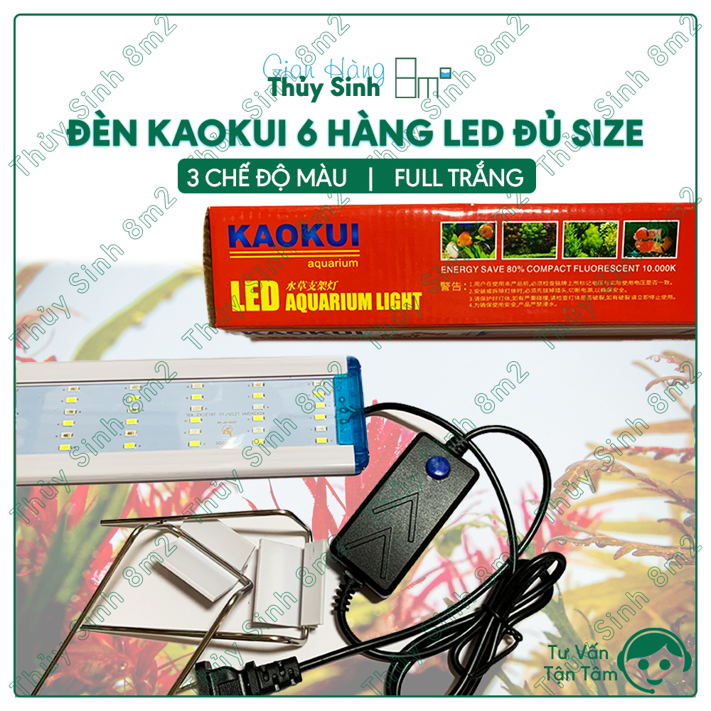 Đèn kaokui 6 hàng led đủ kích cỡ | 3 chế độ màu, full trắng | đèn thủy sinh | 8m2