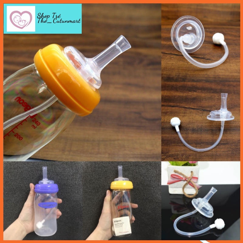 Ống hút chống sặc thay thế cho bình cổ rộng Moyuum, Pigeon, Lansioh, Toom