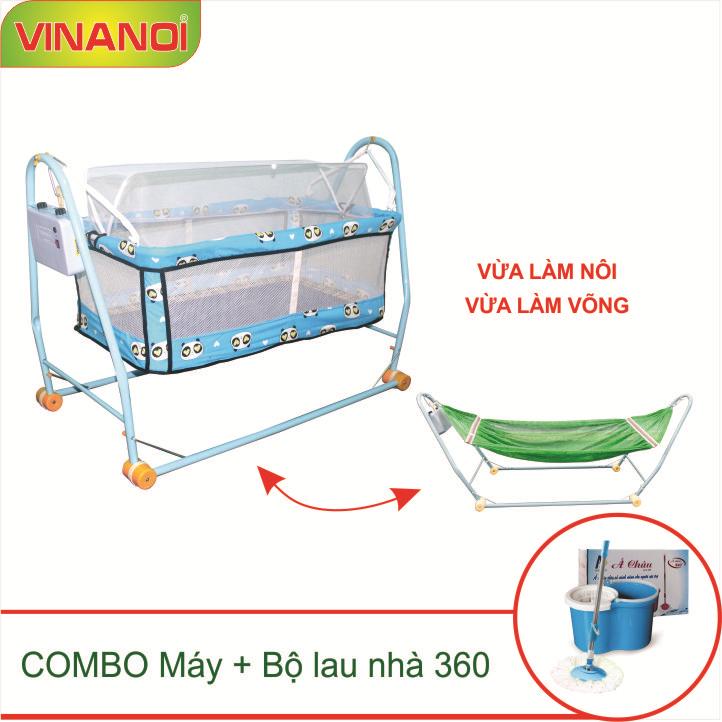 COMBO Nôi Võng tự động cho bé Vinanoi - NV20 + Bộ lau nhà 360 độ