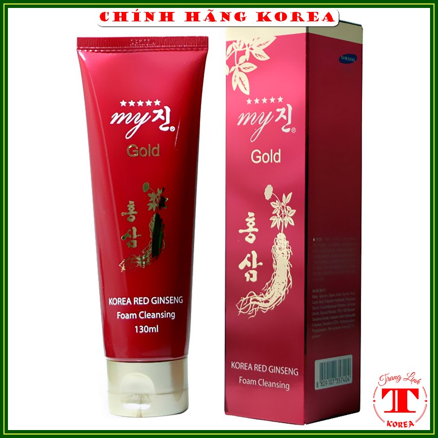 Sữa rửa mặt hồng sâm Gold My hàn quốc - Dưỡng da căng bóng, mịn màng, trắng sáng, chống lão hóa, tranglinhkorea