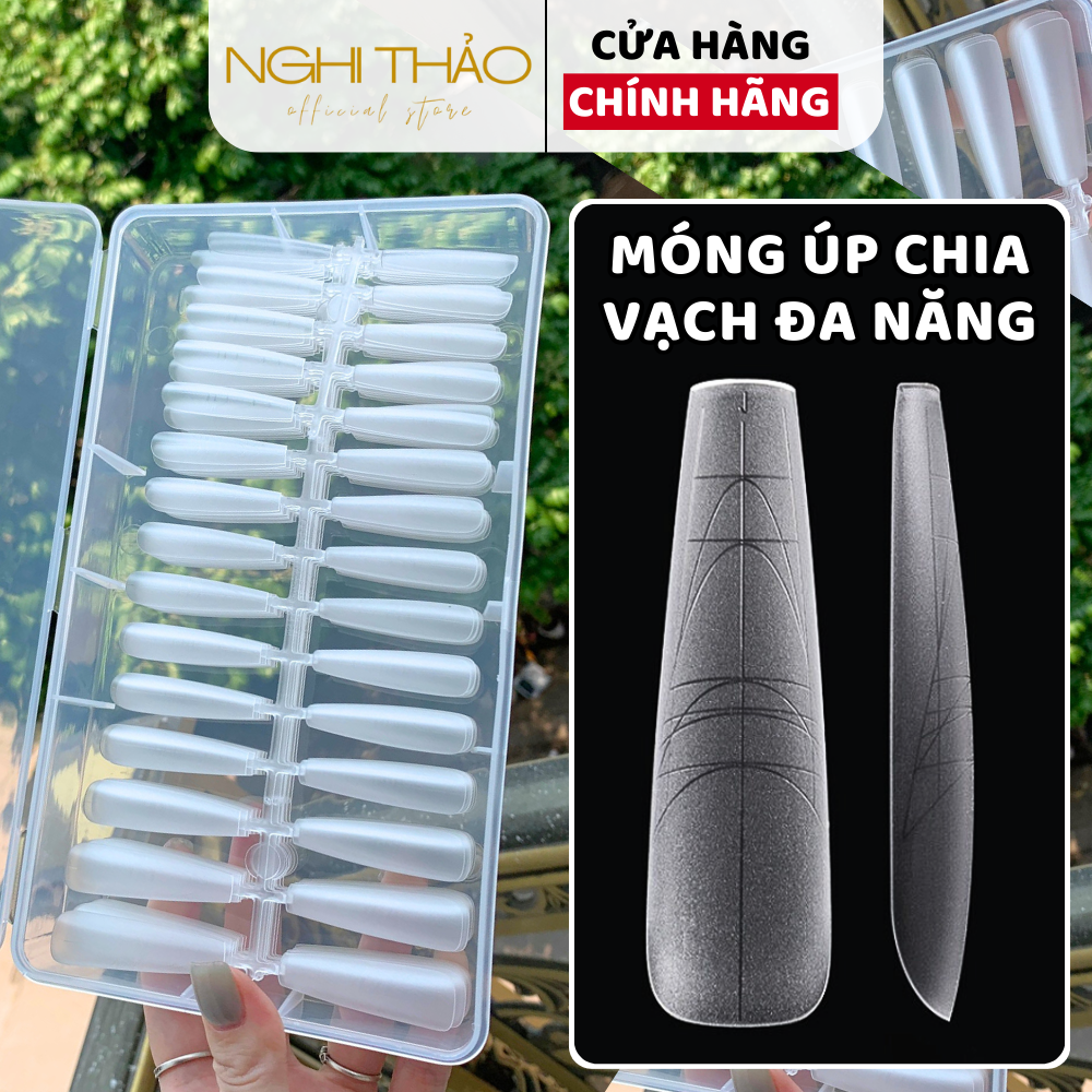 Móng úp tay chia vạch đa năng hộp 300 móng Nghi Thảo