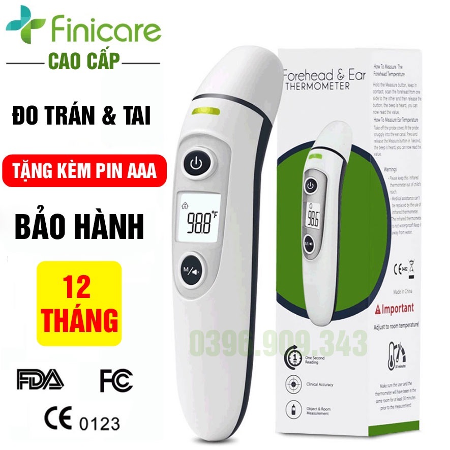 Nhiệt kế điện tử hồng ngoại Finicare đo trán, Nhiệt kế điện tử cầm tay hồng ngoại gia đình, đo tai không tiếp xúc, đo thân nhiệt nhanh và chính xác - Bảo Hành 12 Tháng.