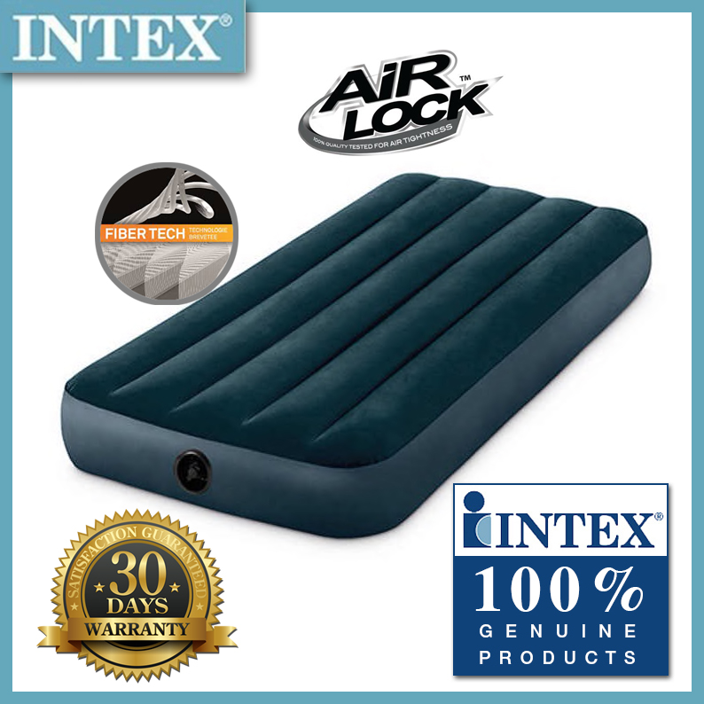 Đệm hơi đơn công nghệ mới 99cm INTEX 64732, nệm 1 người nằm, êm ái thoáng khí, gấp dọn tiện dung - ko kèm bơm, Bảo hành 12 tháng