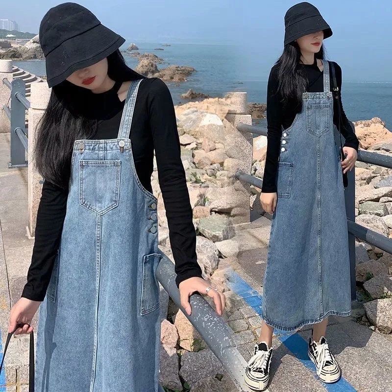 Yếm váy jeans viole669 jorm dài phong cách hàn quốc hàng có sẵn y1