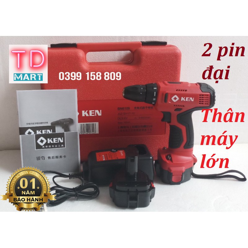 Máy khoan pin ken bn 6109 nhật bản pin 9 6v siêu bền dùng cả ngày