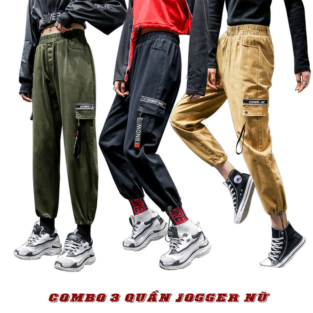 Combo 3 Quần Jogger Túi Hộp  Nữ Phối Dây Chất Thun BC Cao Cấp Siêu Co Giãn Thời Trang SMARTLY GIRL COMBO 3WM JOGGER HQ01