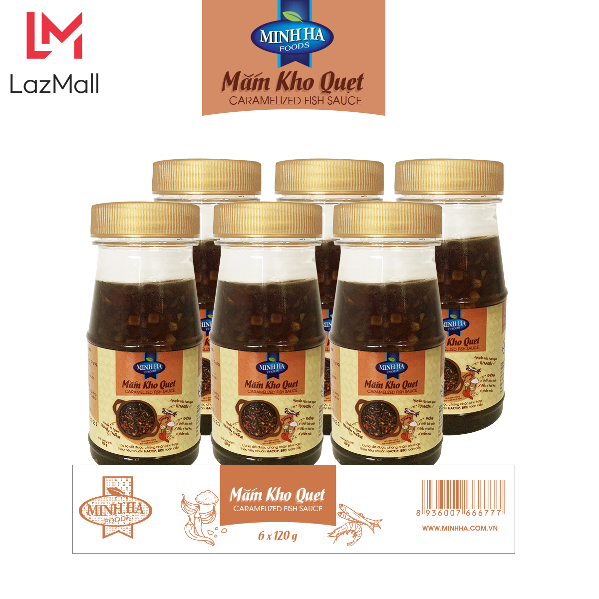 Lốc 6 Hũ Mắm Kho Quẹt 120g/hũ - Thương hiệu Minh Hà Foods