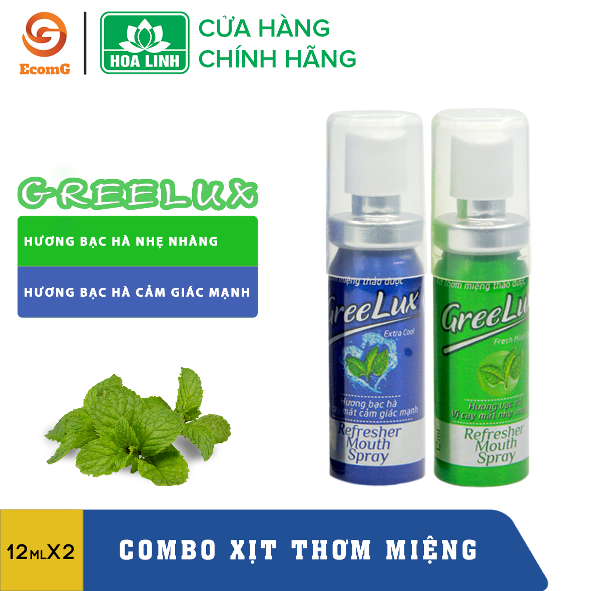 Combo Greelux – Xịt thơm miệng cho hơi thở thơm mát - CB2 - 002