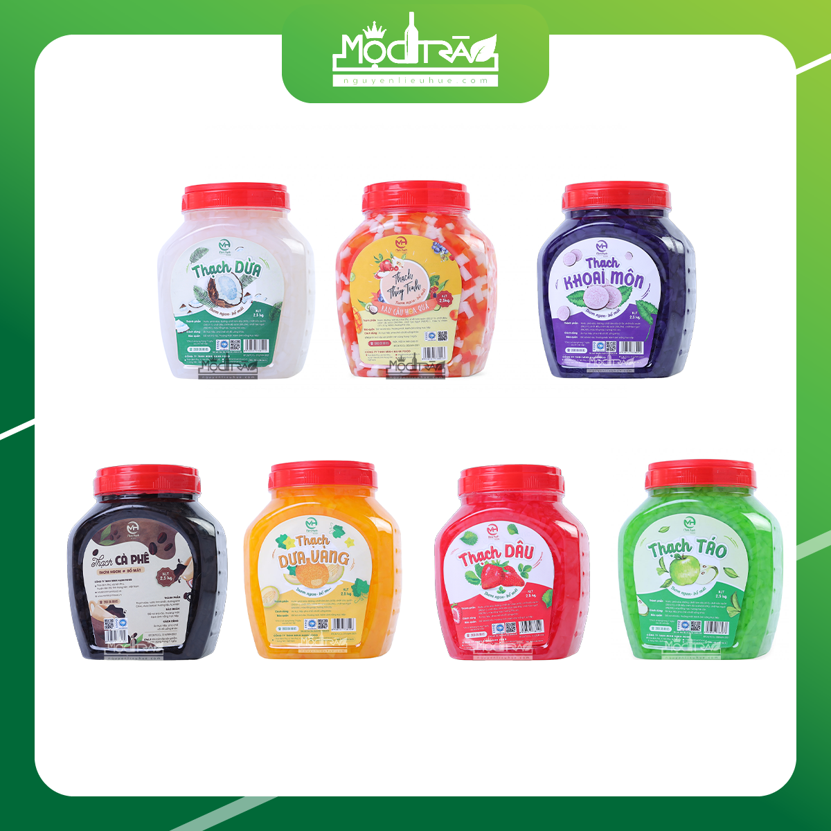 Thạch trái cây minh hạnh – đủ mùi 2.5kg - topping trà sữa - trà trái cây