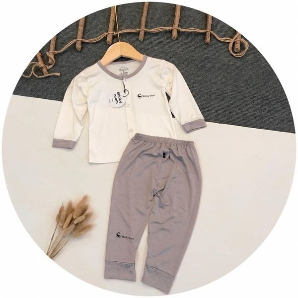 Bộ Thun lạnh Dài Tay cài khuy giữa Minkymom Bé Trai/ Bé Gái cúc