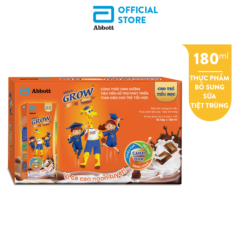 Thùng 48 hộp Abbott Grow Gold Cacao 180 ml