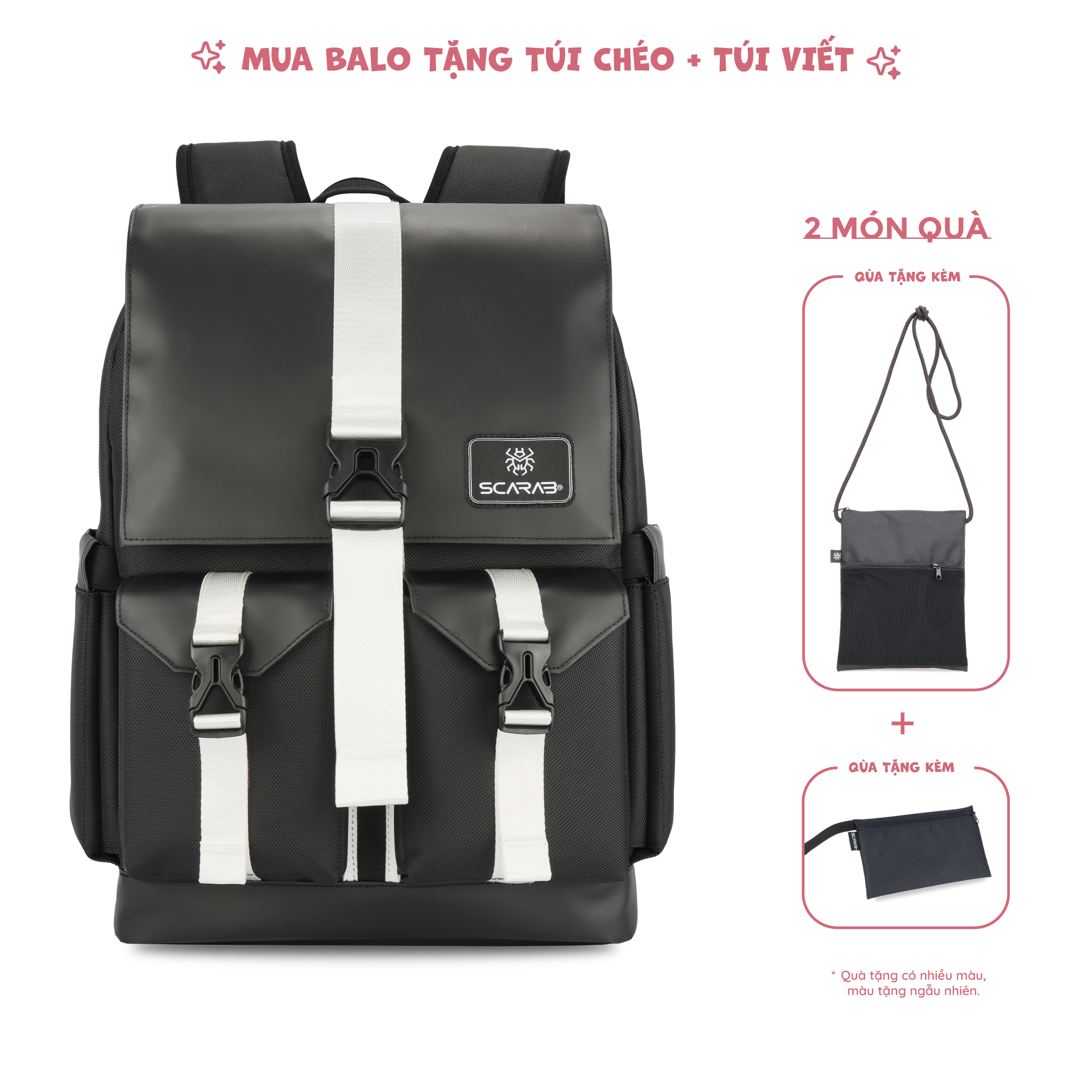 Balo size lớn scarab - sturdy backpack unisex - logo tròn