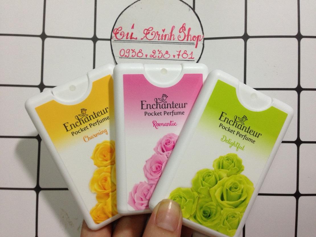 Combo 3 Nước hoa bỏ túi Enchanteur 18ml (Vàng-Hồng-Xanh Lá)