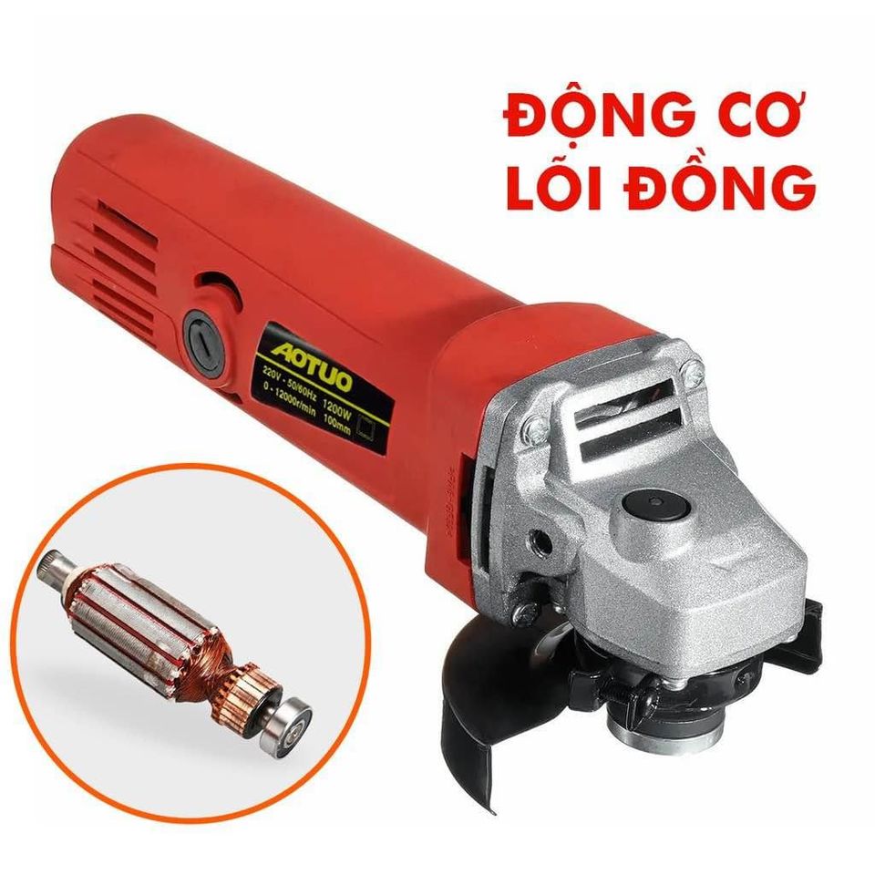 Máy mài góc cầm tay aotuo 1200w - máy cắt công suất lớn - 100% lõi đồng, siêu bền , siêu khoẻ ,giá rẻ