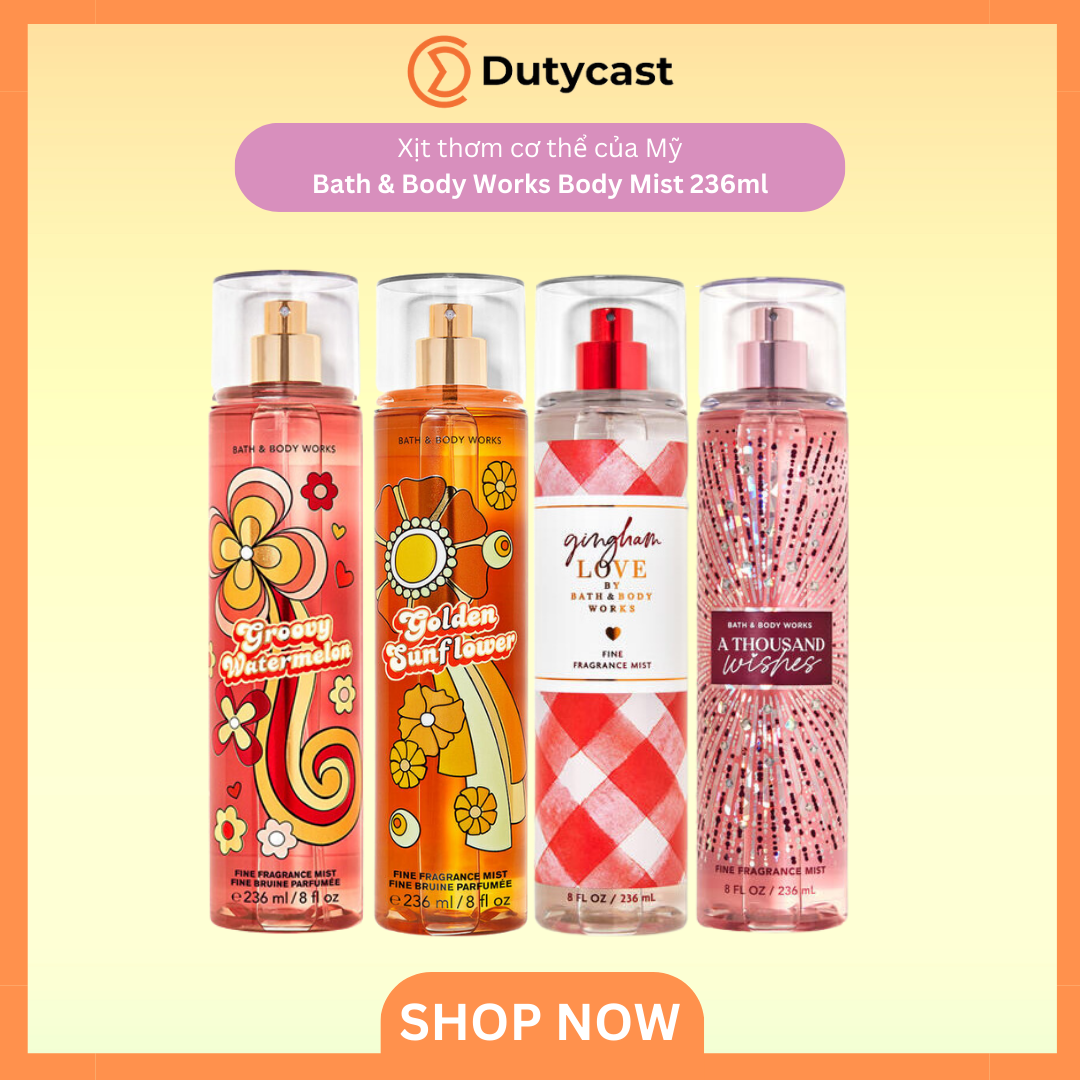 Xịt thơm cơ thể body mist full size bath and body works chính hãng