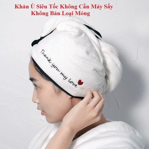 Khăn cuốn đầu ủ tóc nhanh khô siêu thấm, Khăn cuốn đầu, khăn ủ tóc siêu thấm khô nhanh