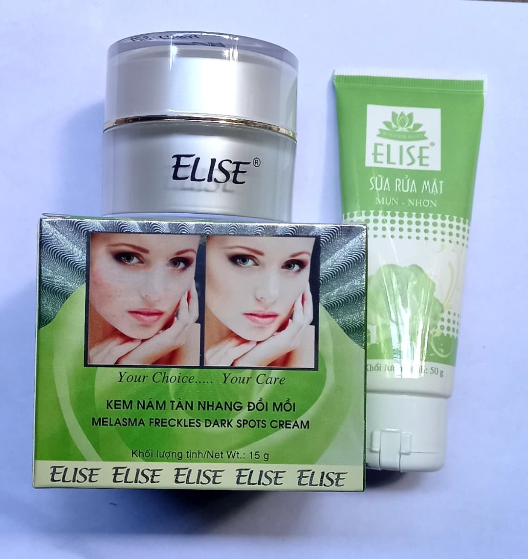 Combo Kem elise nám tàn nhang đồi mồi 15g và sữa rửa mặt