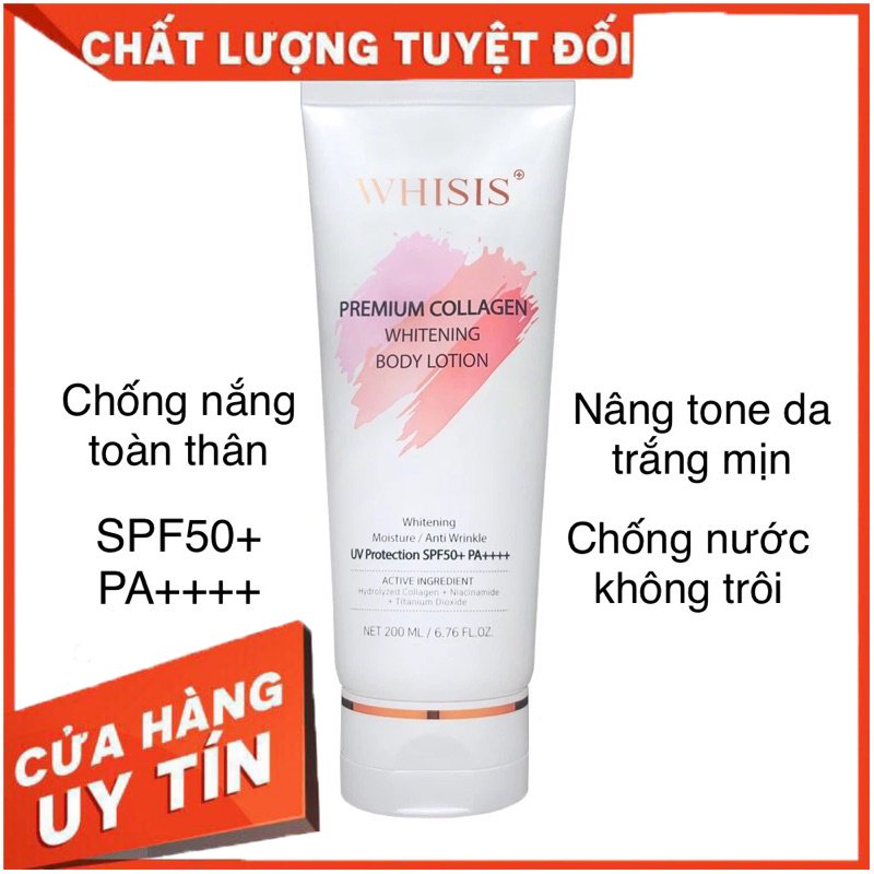 Kem Body Trắng Da Whisis Body Lotion 200ml Dưỡng Trắng , Nâng Tone , Chống Nắng , Cấp Ẩm