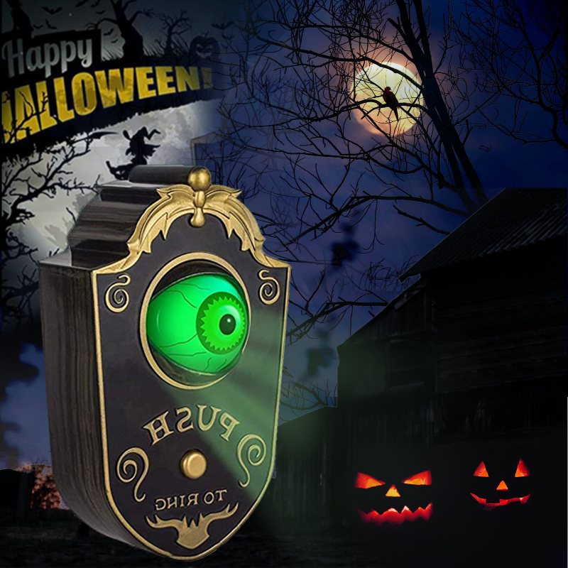 Chuông cửa có đèn LED hình con mắt trang trí Halloween độc đáo