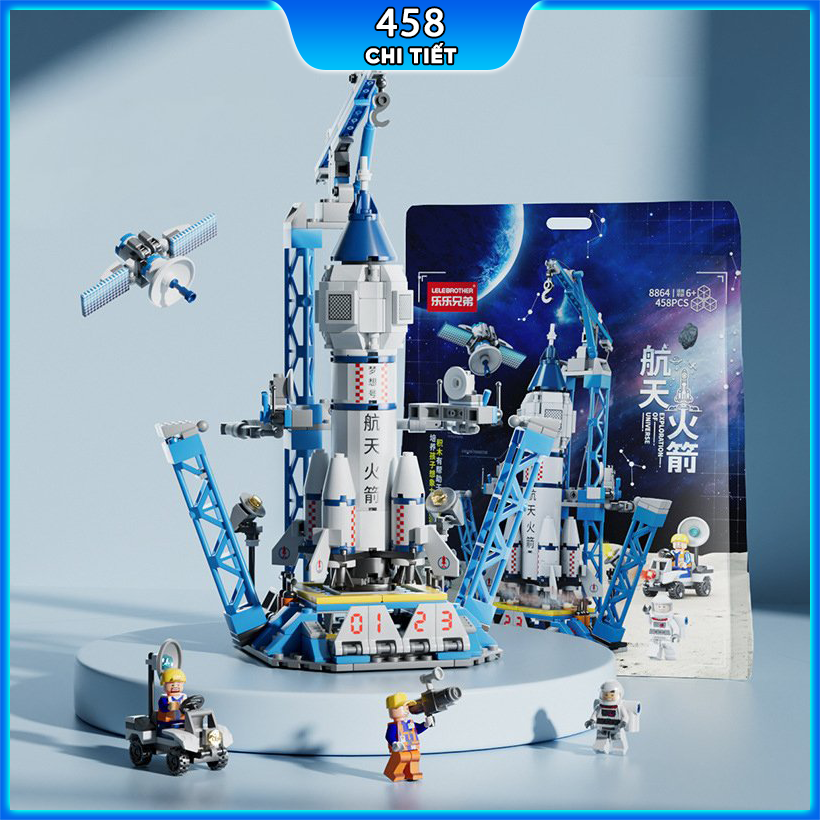 Bộ đồ chơi lắp ráp lego Tàu Vũ Trụ 458 chi tiết, Mô hình lắp ghép lego phi thuyền khám phá vũ trụ kè