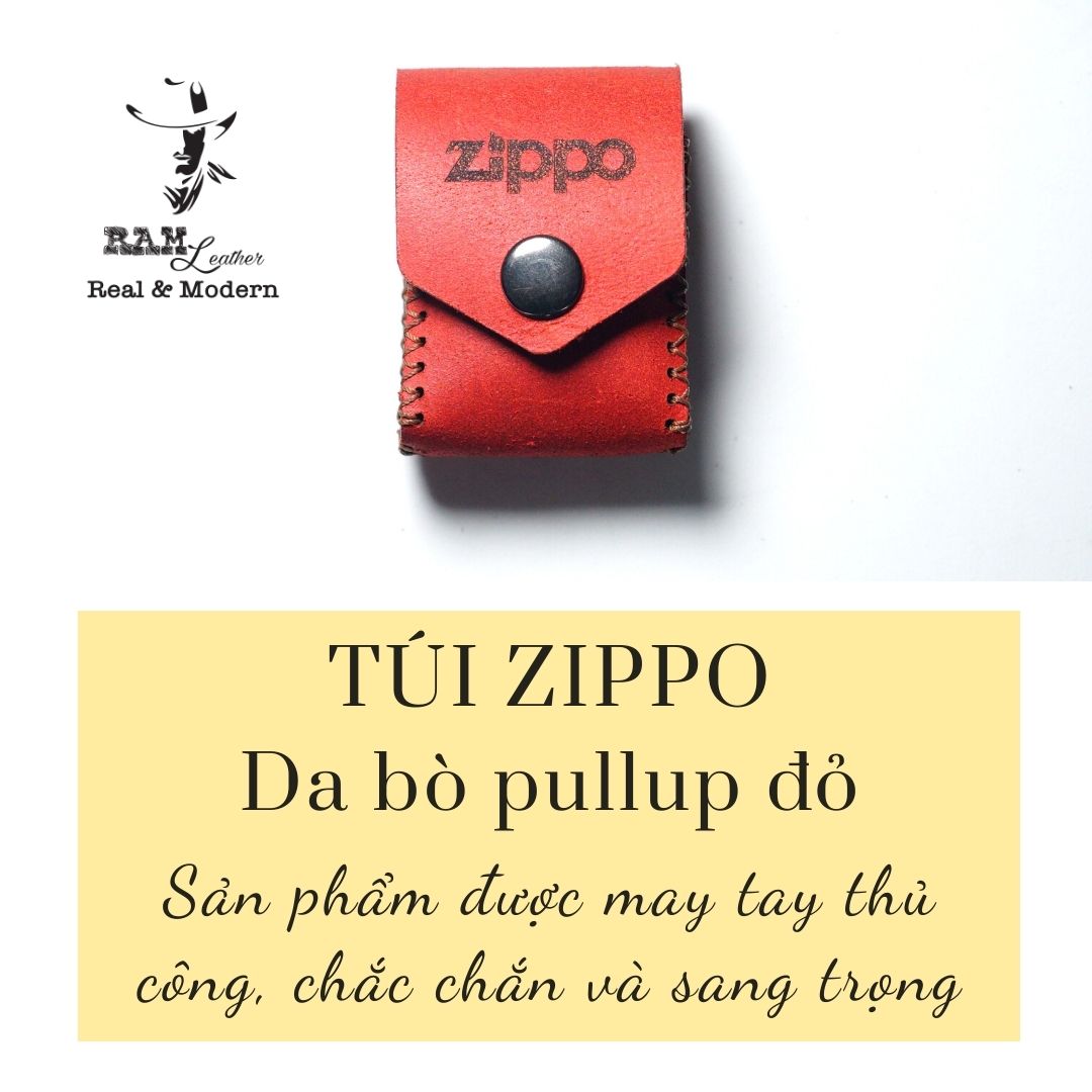 Bao zippo siêu bền da bò thật - chính hãng ram leather