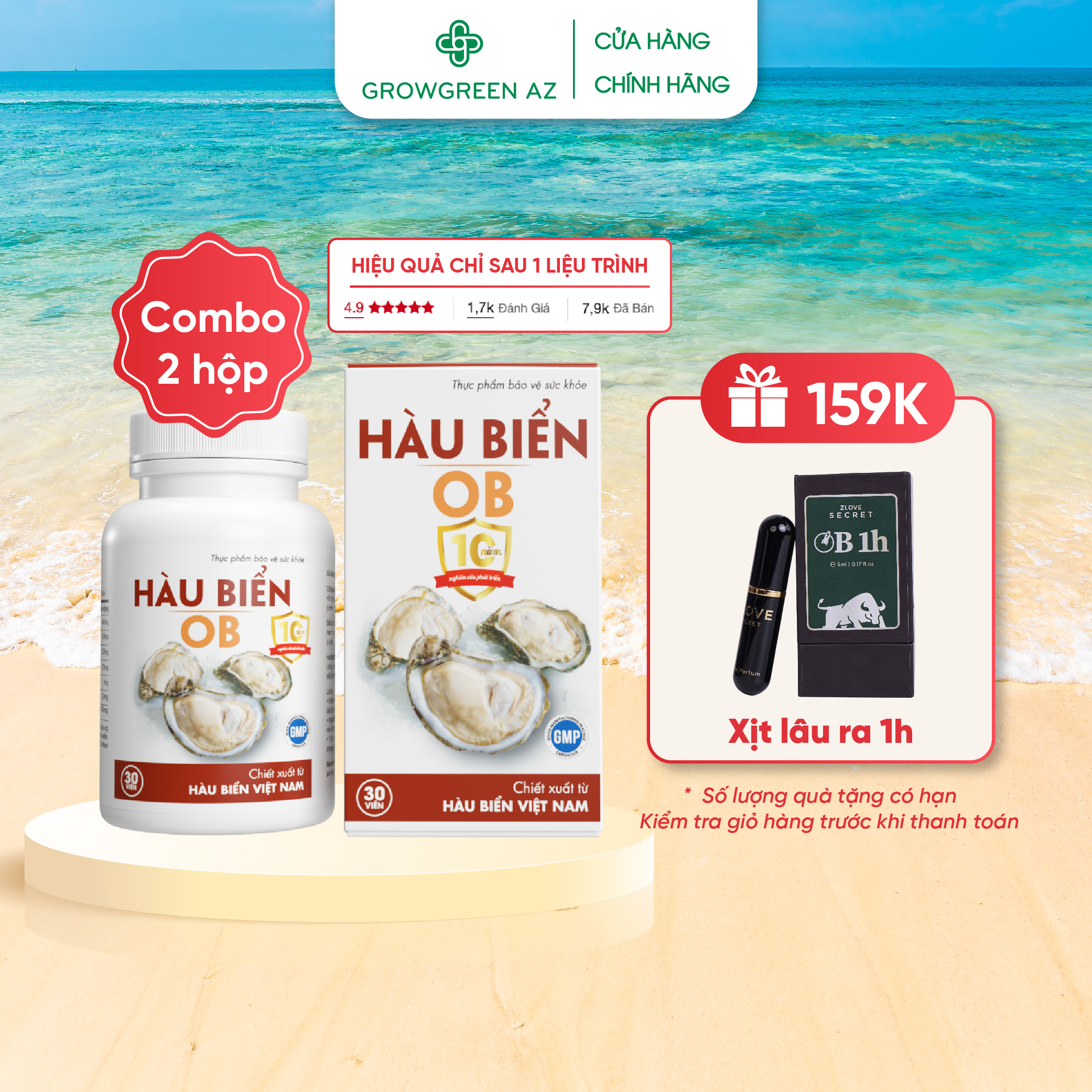 Bộ 2 Hộp Tinh Chất Hàu Biển Ob Giàu Vitamin E, Bổ Thận, Tăng Cường Sinh Lý Nam giới Oyster Plus Zinc hộp 30 viên