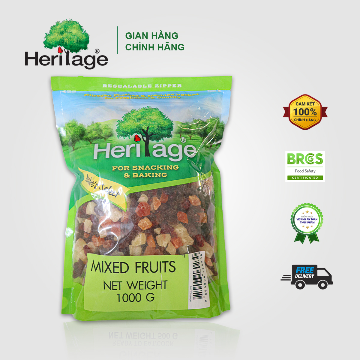 Trái cây khô hỗn hợp Heritage gói 1kg- MixFruit