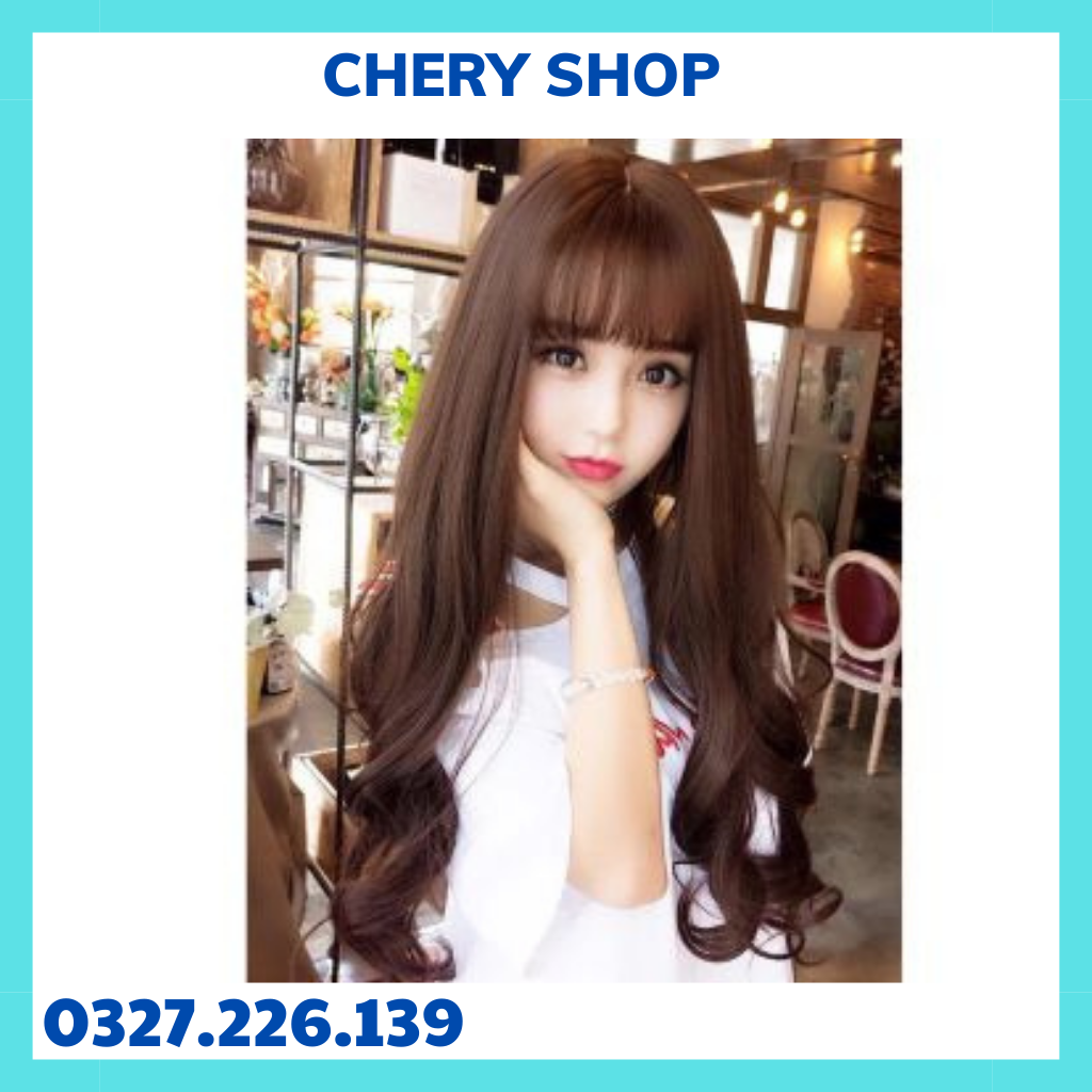 Tóc giả nữ nguyên đầu Tóc giả nguyên đầu 8136 tặng kèm lưới trùm