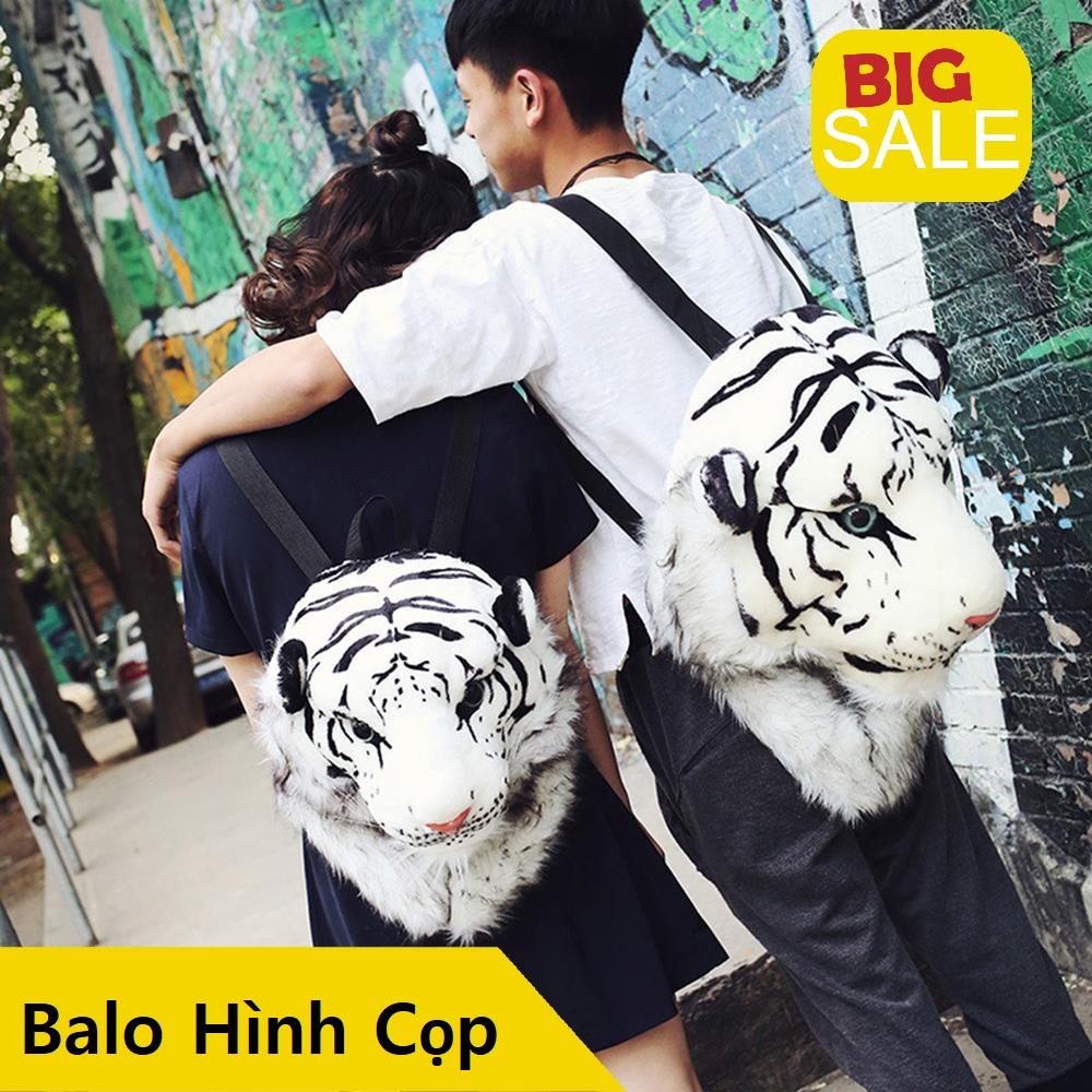 Balo đẹp, balo thoài trang, balo đầu cọp trắng kiểu dáng độc đáo phong cách ấn tượng, chất liệu cao cấp bền đẹp, thời trang dạo phố, pinic, thu hút mọi ánh nhìn.