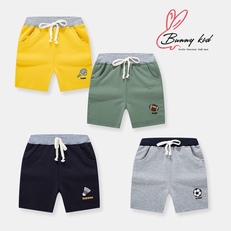 Quần thun bé trai BETOP quần short cho bé chất cotton thêu hình xinh xắn DK9025
