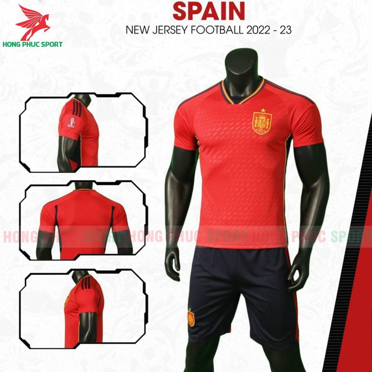 Bộ quần áo đá bóng ĐỘI TUYỂN TÂY BAN NHA mùa giải mới 2022 2023