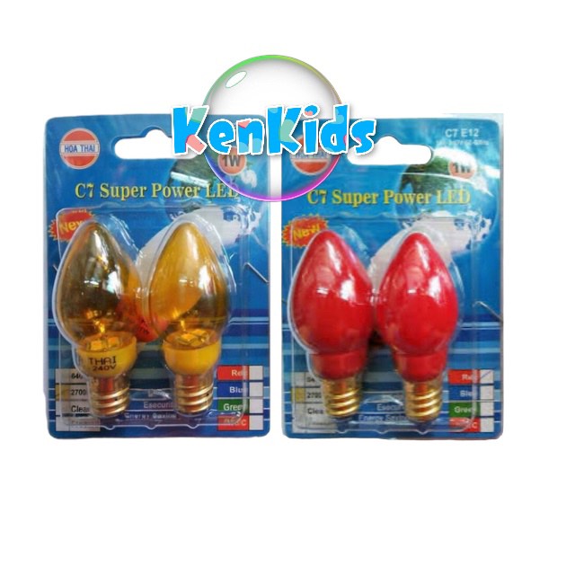 Bộ 2 bóng trái ớt led hoà thái màu vàng / đỏ