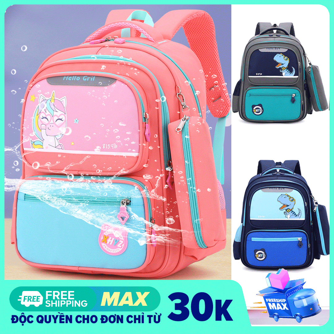 [CAM KẾT Y HÌNH-LOẠI XỊN] Balo nhiều ngăn cao cấp cho bé gái và bé trai đi học tiểu học, cặp sách học sinh cấp 1, cấp 2 dành cho bé từ lớp 2 đến lớp 7