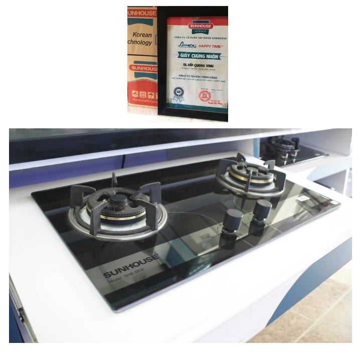 Bếp gas âm kính cao cấp nhập khẩu sunhouse shb 8836-quang vinh