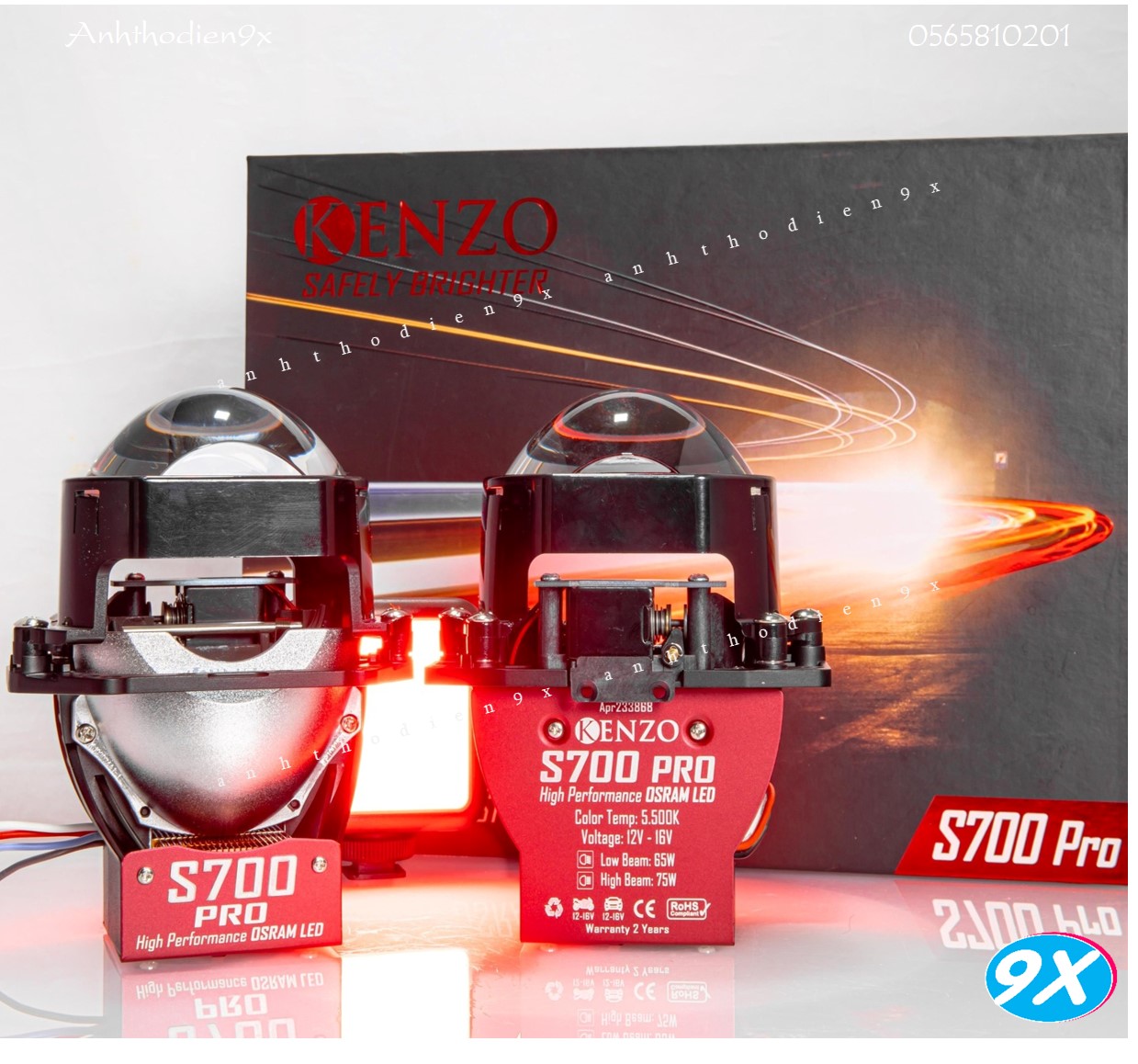 (New 2023) Trợ Sáng Xe Máy Biled Kenzo S700 Pro 2023 75W / Anhthodien9x