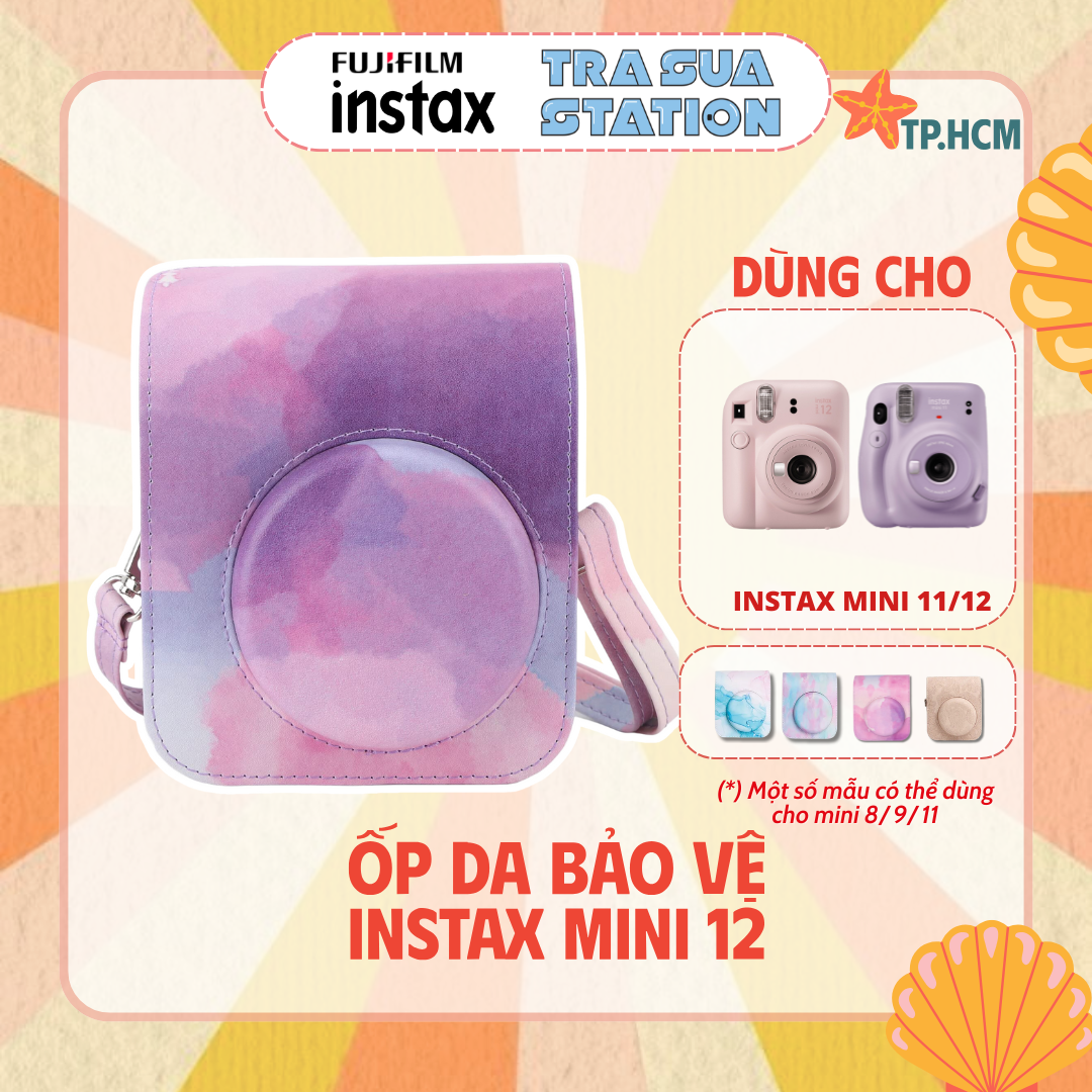[HCM] Bao da bảo vệ máy chụp ảnh lấy liền instax Mini 12/ Mini 11 -  Case túi đựng máy chụp ảnh instax Mini 12/ Mini 11