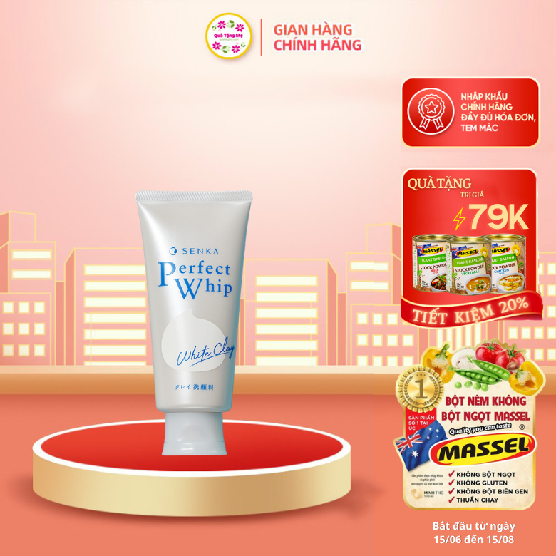 Sữa Rửa Mặt Tạo Bọt Chiết Xuất Đất Sét Trắng Senka Perfect White Clay New