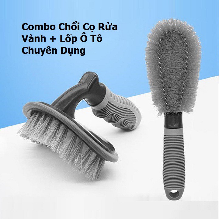 Combo bộ vệ sinh vành lốp xe máy xe ô tô