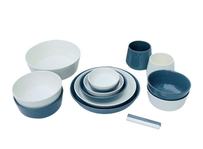 Erato - Bộ bát đĩa sứ 2 người Mono 15P (Set tân gia) - 모노 2 인 홈세트 15P
