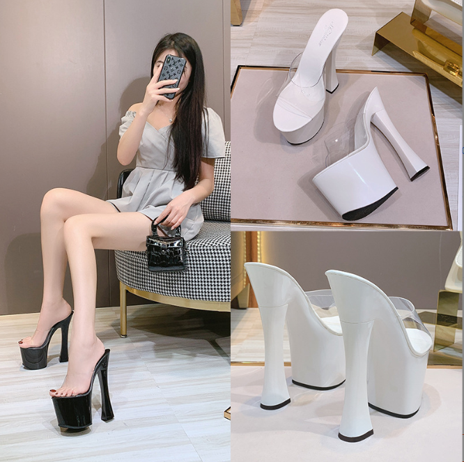 Sục cao gót cao cấp sự kiện quai trong suốt sang chảnh